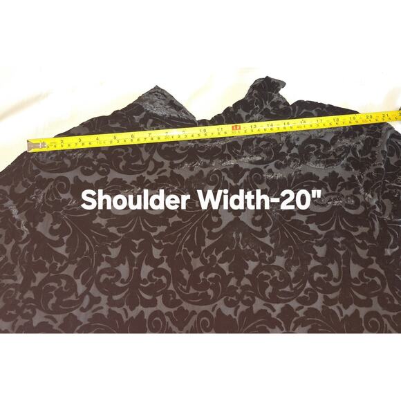 VTG Laura Ashley Black Velvet Burnout Top PLUS Sz 24W Blouse Floral Whimsigoth - Picture 14 of 16